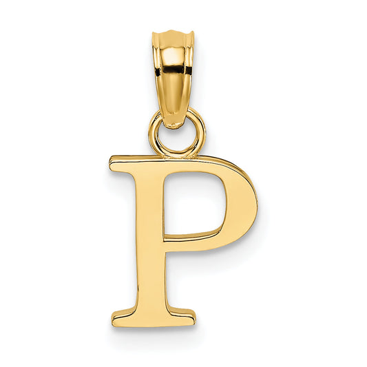 10K Yellow Gold 10K Polished P Block Initial Charm