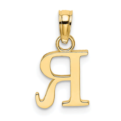 10K Yellow Gold 10K Polished R Block Initial Charm