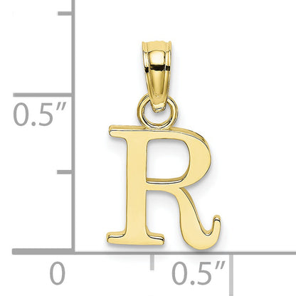 10K Yellow Gold 10K Polished R Block Initial Charm