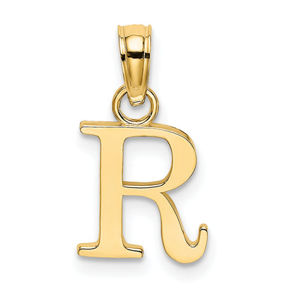 10K Yellow Gold 10K Polished R Block Initial Charm