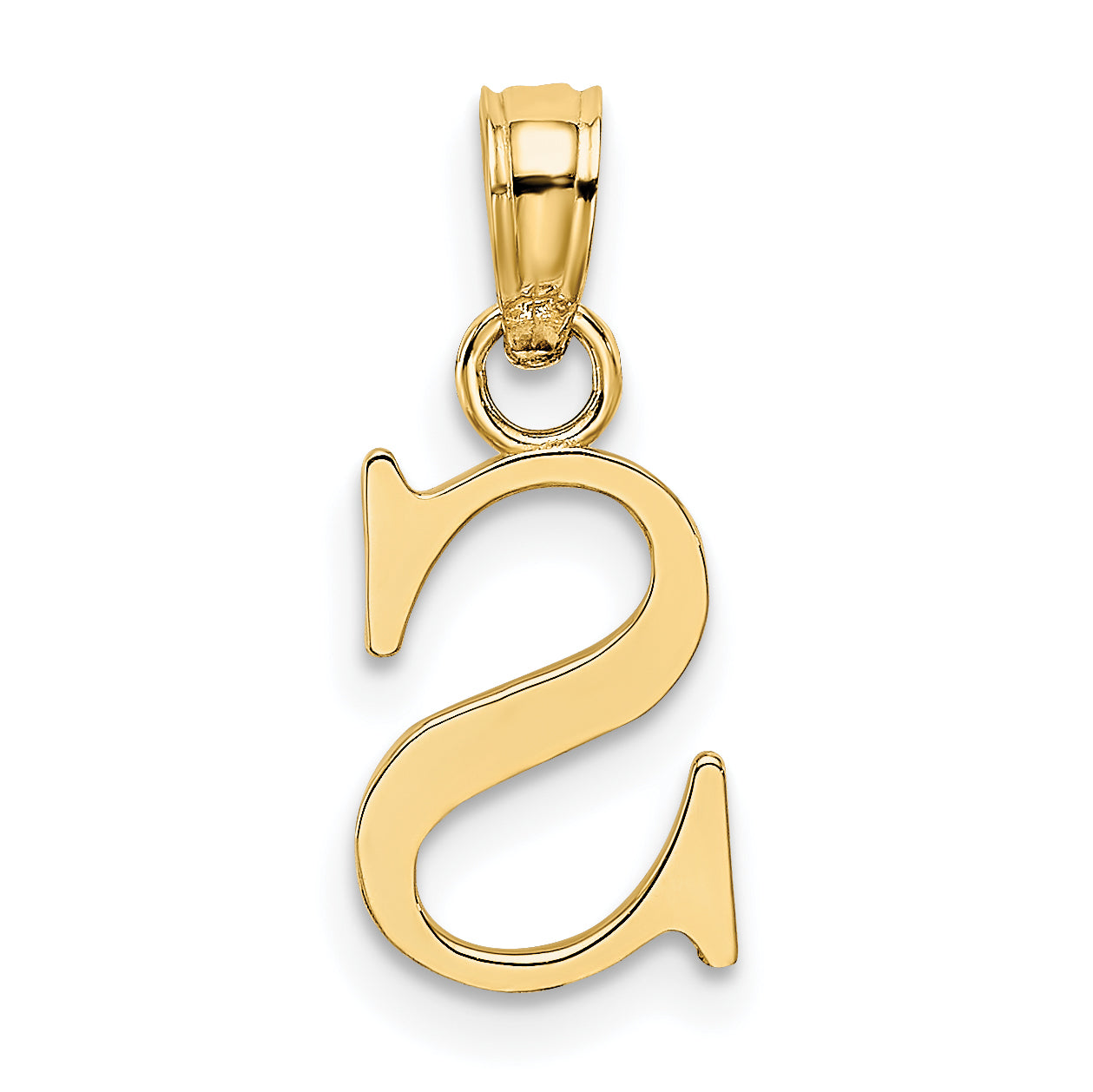 10K Yellow Gold 10K Polished S Block Initial Charm