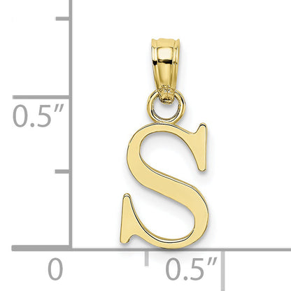 10K Yellow Gold 10K Polished S Block Initial Charm