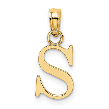 10K Yellow Gold 10K Polished S Block Initial Charm