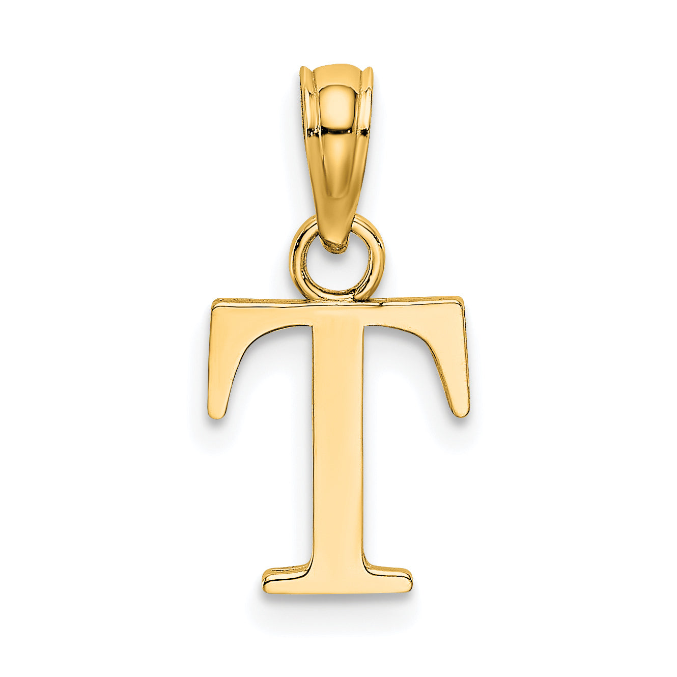 10K Yellow Gold 10K Polished T Block Initial Charm