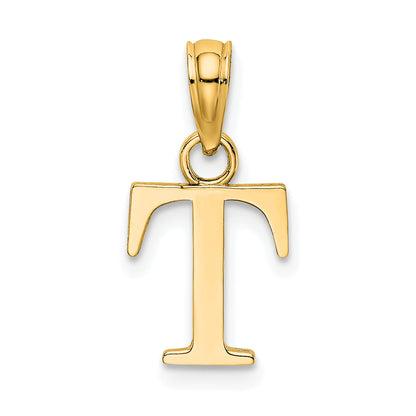 10K Yellow Gold 10K Polished T Block Initial Charm