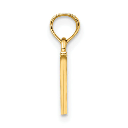 10K Yellow Gold 10K Polished V Block Initial Charm