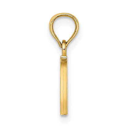 10K Yellow Gold 10K Polished W Block Initial Charm