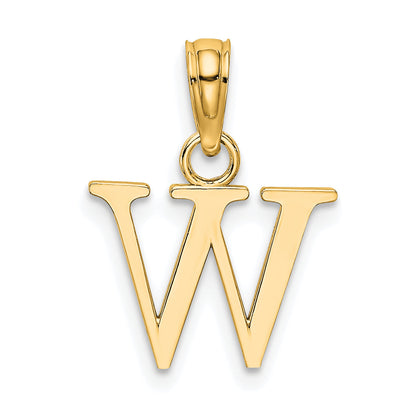 10K Yellow Gold 10K Polished W Block Initial Charm