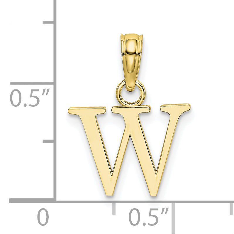 10K Yellow Gold 10K Polished W Block Initial Charm