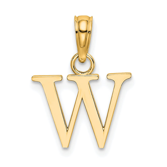 10K Yellow Gold 10K Polished W Block Initial Charm