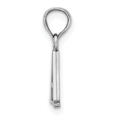 10K White Gold 10Kw A Block Initial Charm