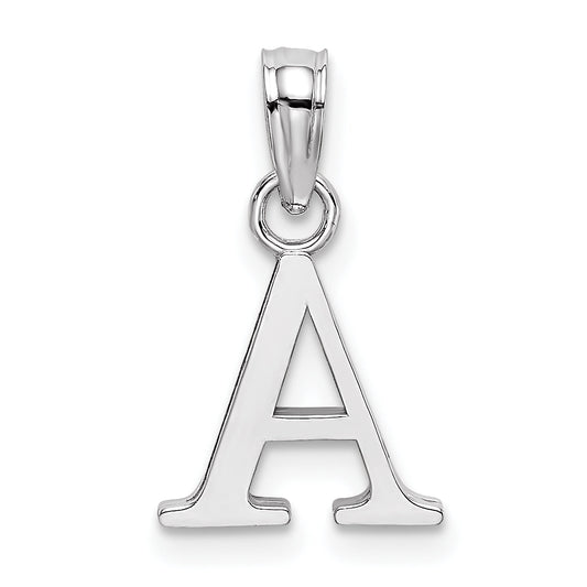 10K White Gold 10Kw A Block Initial Charm