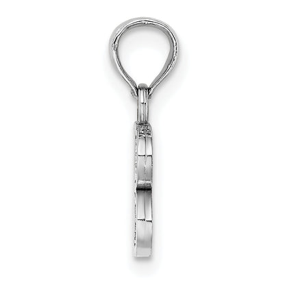 10K White Gold 10Kw B Block Initial Charm