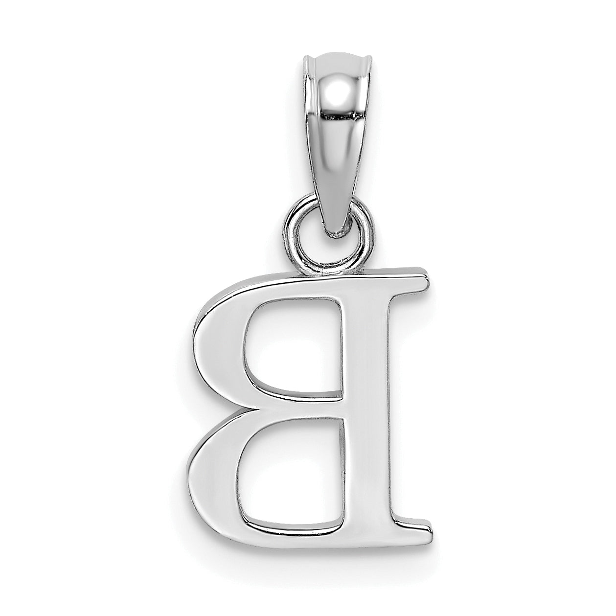 10K White Gold 10Kw B Block Initial Charm