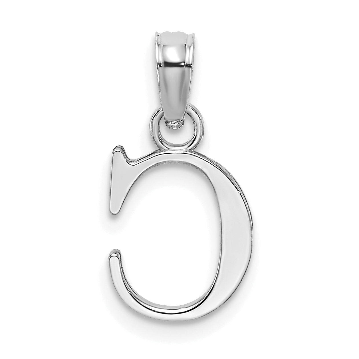 10K White Gold 10Kw C Block Initial Charm