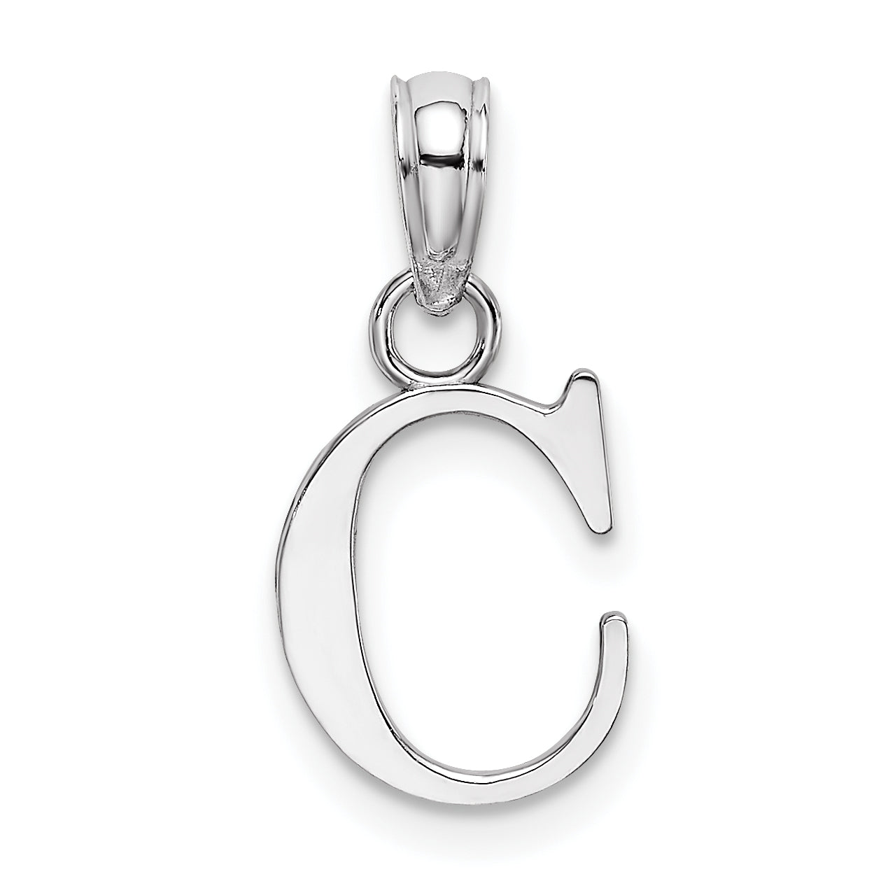 10K White Gold 10Kw C Block Initial Charm