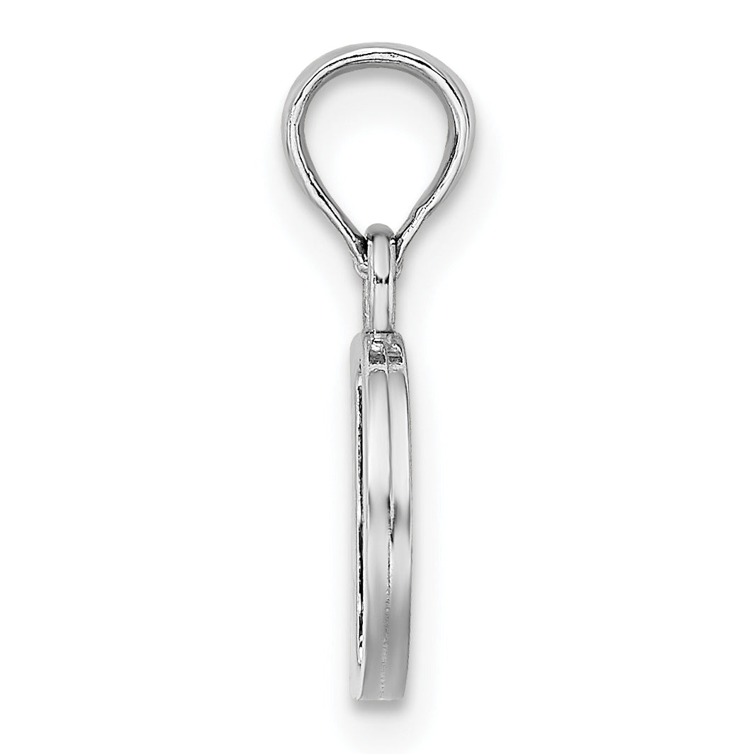 10K White Gold 10Kw D Block Initial Charm