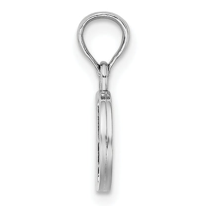 10K White Gold 10Kw D Block Initial Charm
