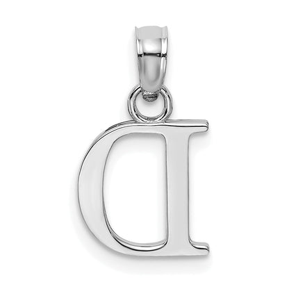 10K White Gold 10Kw D Block Initial Charm