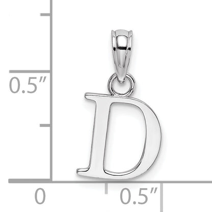 10K White Gold 10Kw D Block Initial Charm