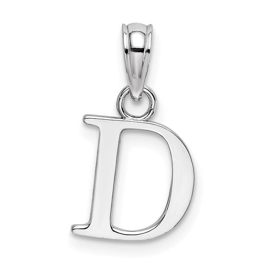 10K White Gold 10Kw D Block Initial Charm