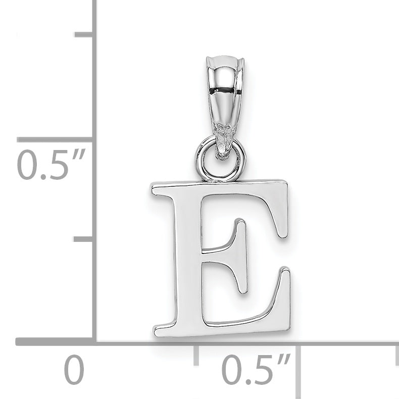10K White Gold 10K Polished E Block Initial Charm