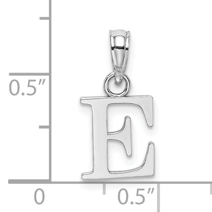 10K White Gold 10K Polished E Block Initial Charm