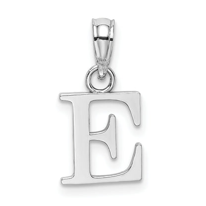 10K White Gold 10K Polished E Block Initial Charm