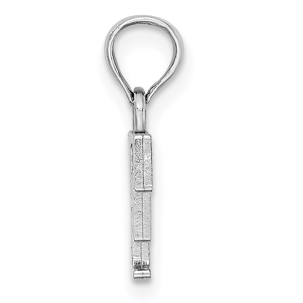 10K White Gold 10K Polished F Block Initial Charm