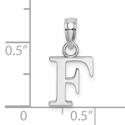 10K White Gold 10K Polished F Block Initial Charm
