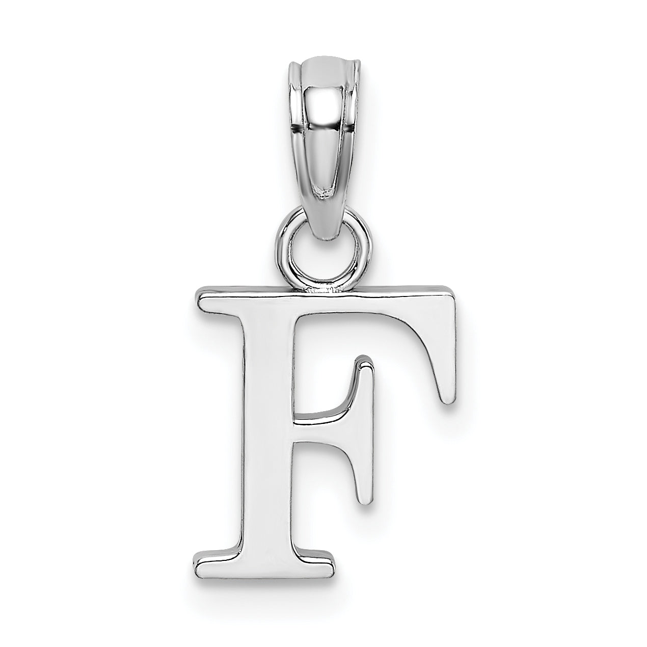 10K White Gold 10K Polished F Block Initial Charm