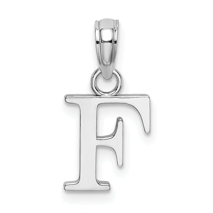 10K White Gold 10K Polished F Block Initial Charm