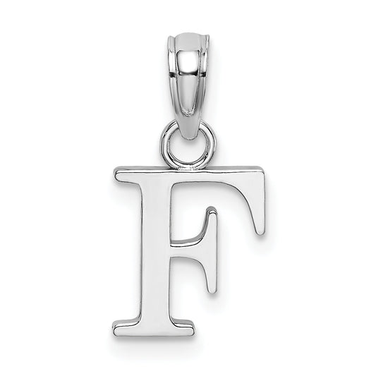 10K White Gold 10K Polished F Block Initial Charm