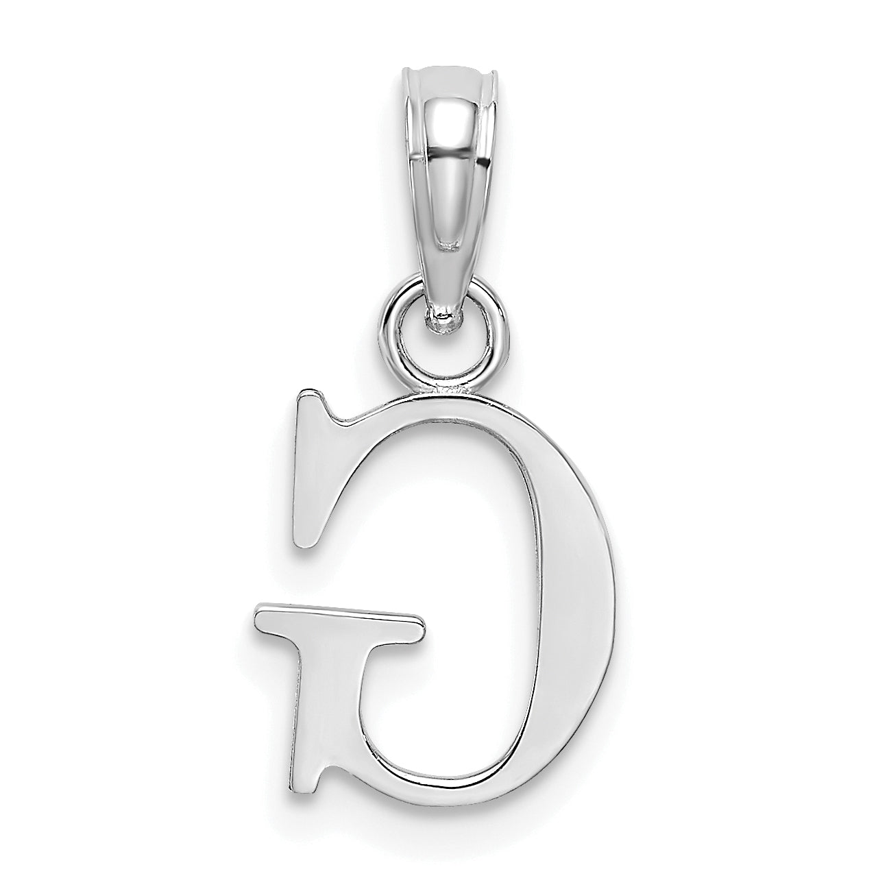 10K White Gold 10K Polished G Block Initial Charm