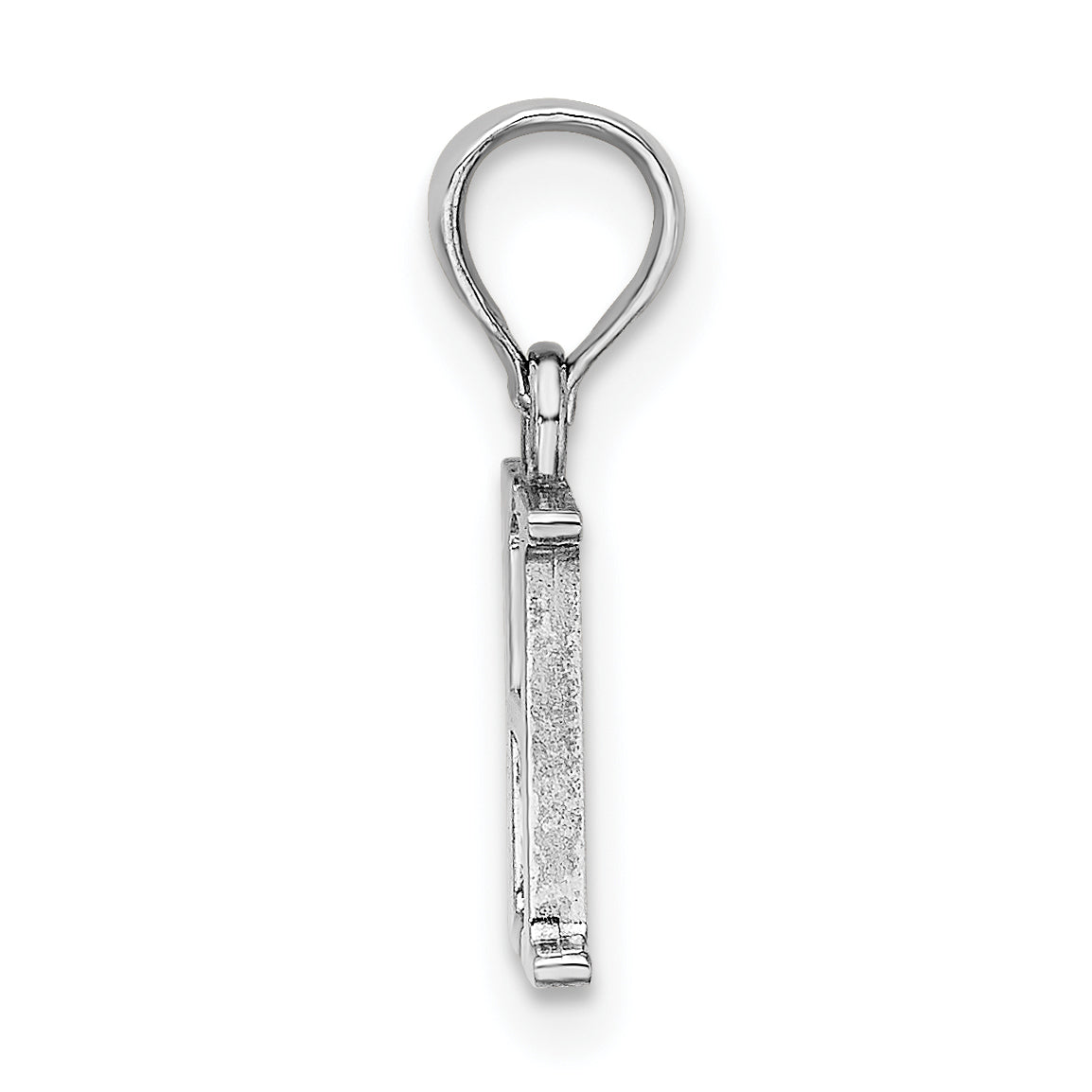 10K White Gold 10K Polished H Block Initial Charm