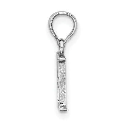 10K White Gold 10K Polished H Block Initial Charm