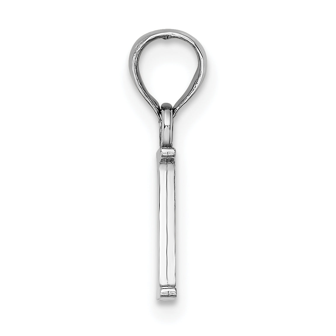 10K White Gold 10K Polished I Block Initial Charm