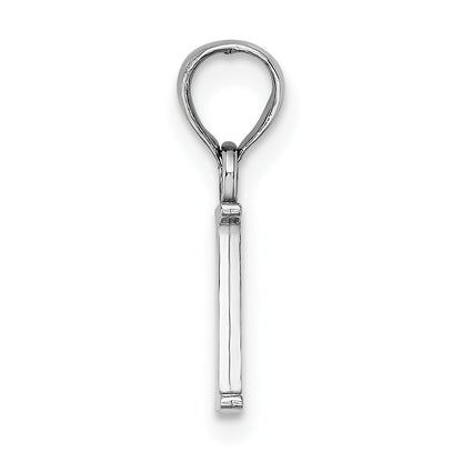 10K White Gold 10K Polished I Block Initial Charm