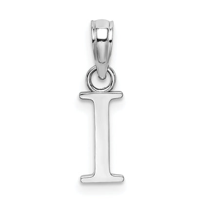 10K White Gold 10K Polished I Block Initial Charm