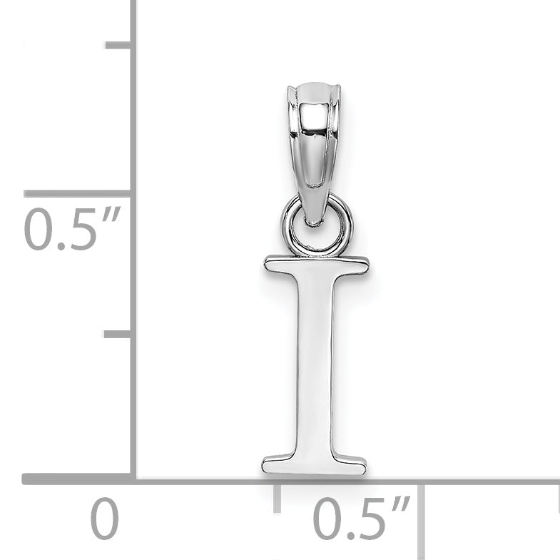 10K White Gold 10K Polished I Block Initial Charm