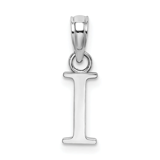 10K White Gold 10K Polished I Block Initial Charm