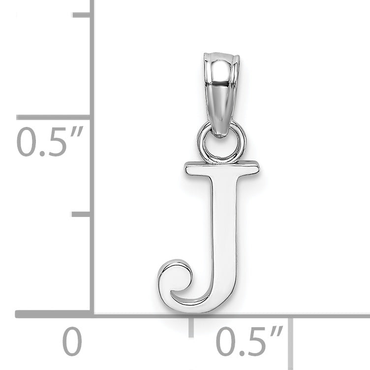 10K White Gold 10K Polished J Block Initial Charm