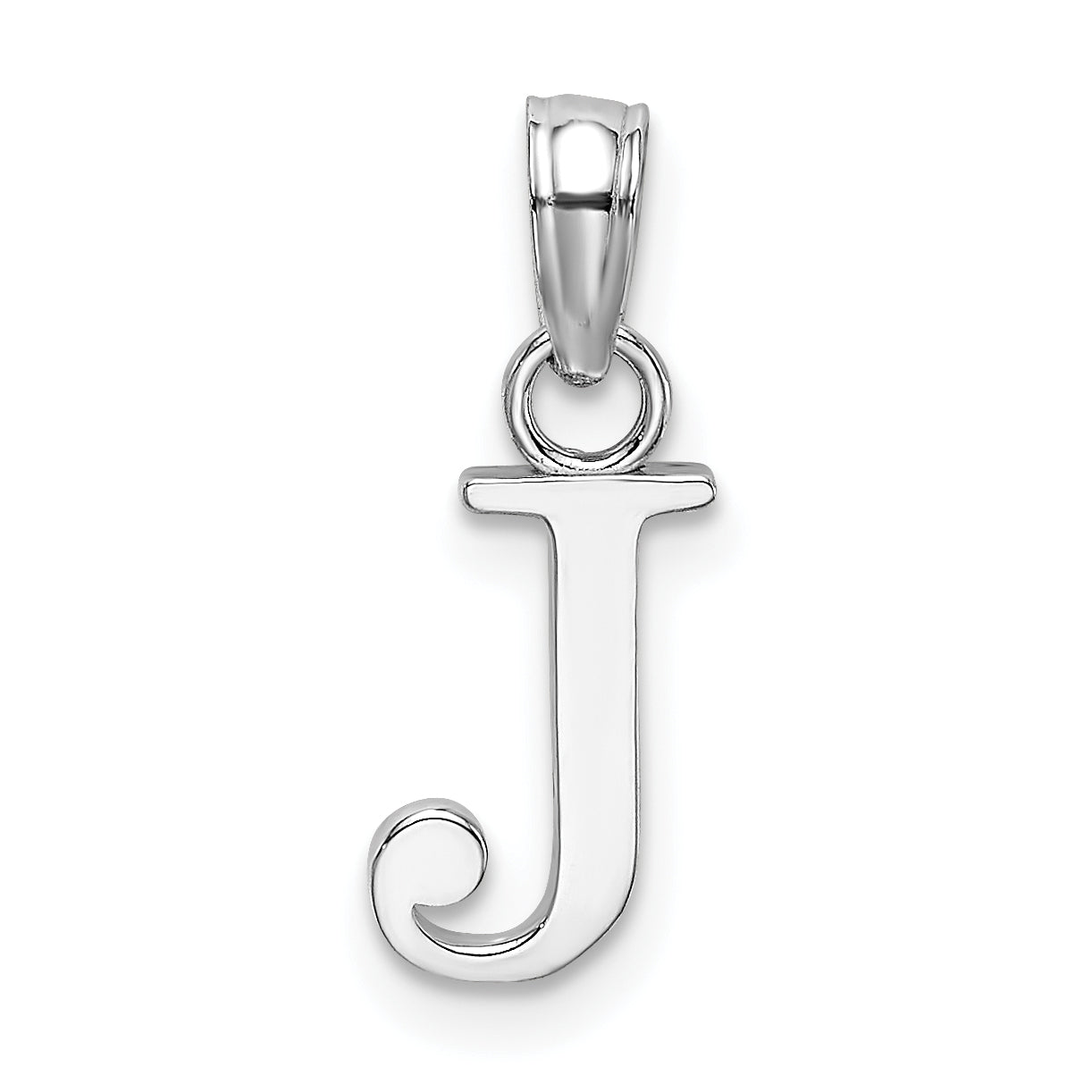 10K White Gold 10K Polished J Block Initial Charm