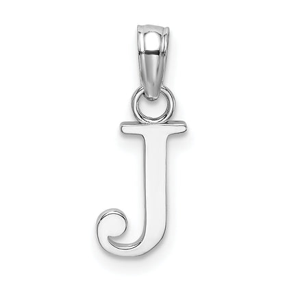 10K White Gold 10K Polished J Block Initial Charm