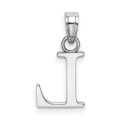 10K White Gold 10K Polished L Block Initial Charm