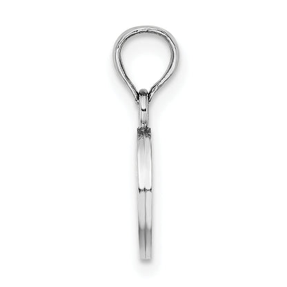 10K White Gold 10K Polished O Block Initial Charm