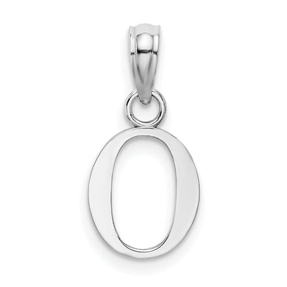10K White Gold 10K Polished O Block Initial Charm