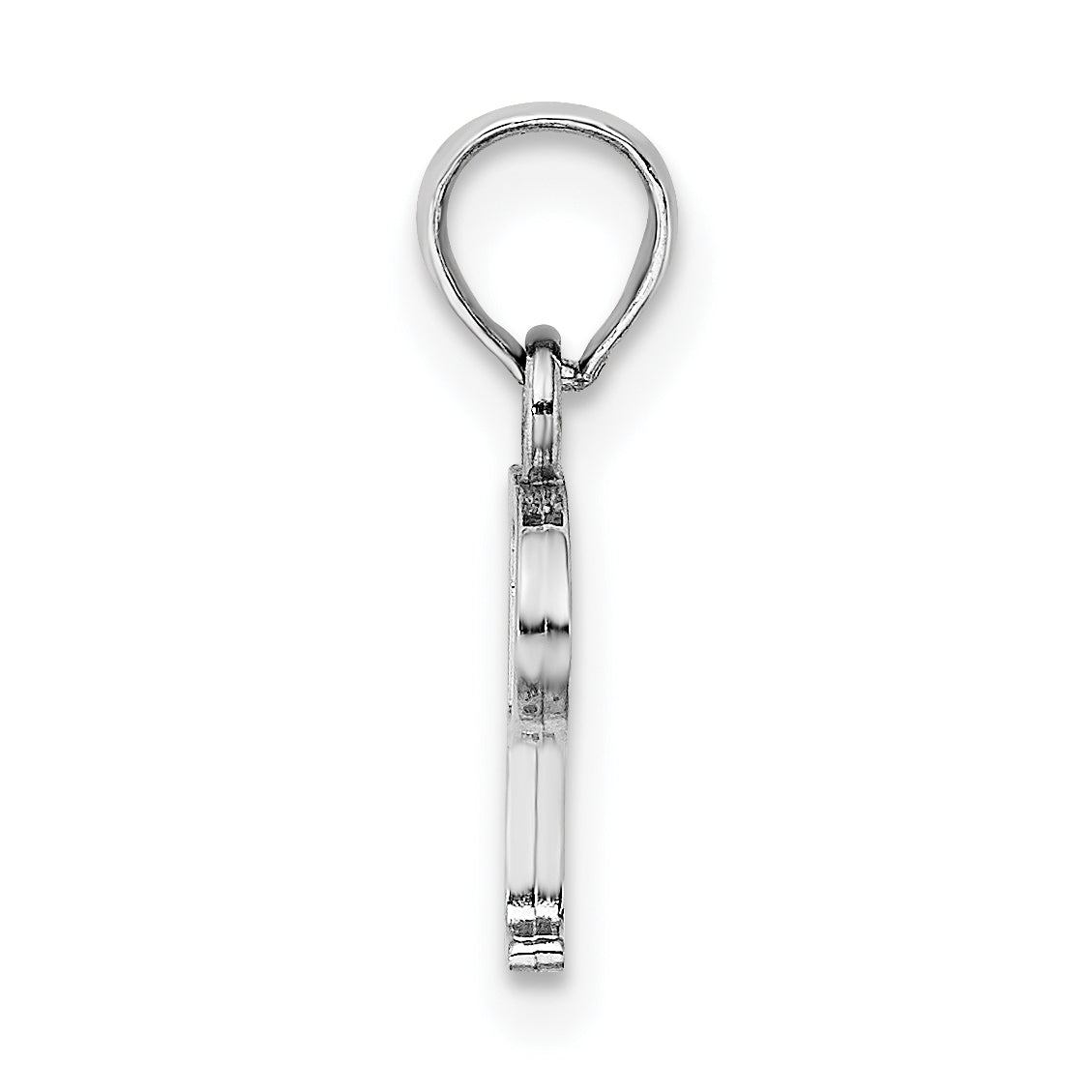 10K White Gold 10K Polished P Block Initial Charm