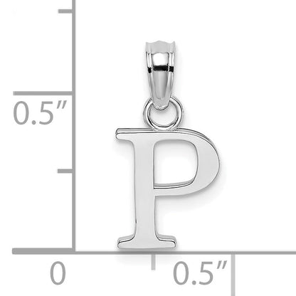 10K White Gold 10K Polished P Block Initial Charm