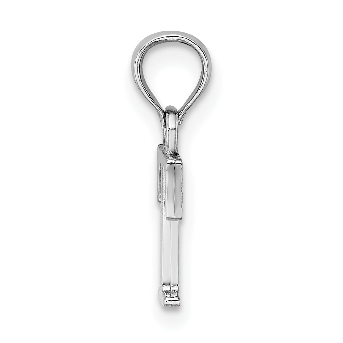 10K White Gold 10K Polished T Block Initial Charm